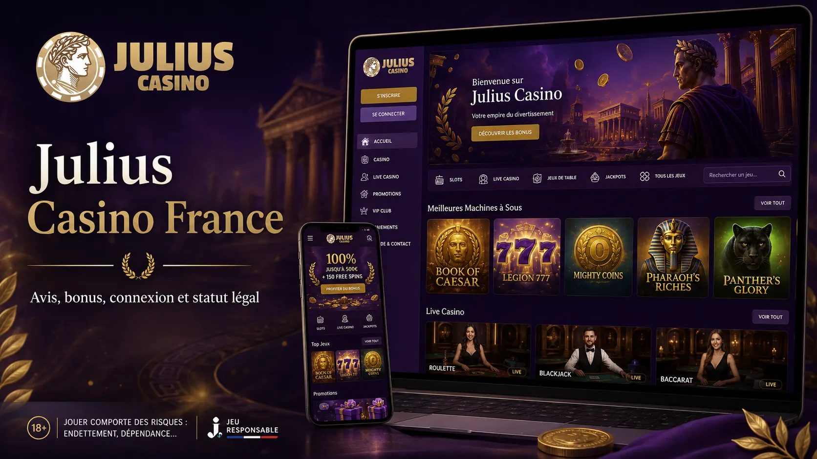 Julius Casino France 2026 : avis, bonus, connexion et statut légal